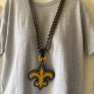 New Orleans Saints NFL Gold and Black Fleur-de-lis Chain